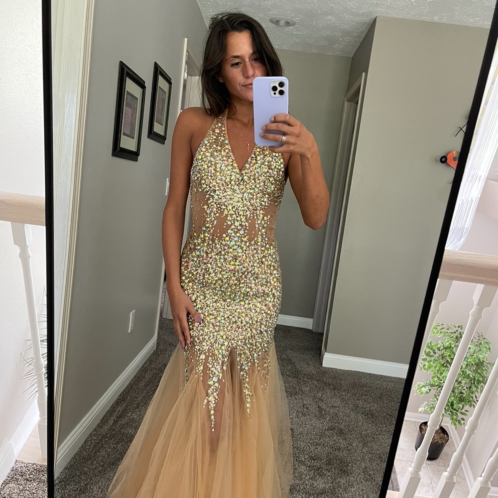 One of a Kind Neutral Sparkly Dress